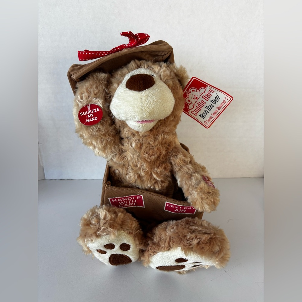 Cuddle Barn Next Day Animated Plush Bear Sings "Signed, Sealed, Delivered 12”